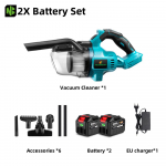 NEWBENY Juhtmeta K&auml;eshoitav Elektriline Tolmuimeja V&otilde;imas Laetav Kodune Siseruumide Puhastust&ouml;&ouml;riist Makita Aku Pin-ile 2xBattery-EU Plug