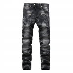 Moodsad meeste vabaaja venivad plisseeritud teksad Slim Fit teksap&uuml;ksid XXXXL sinine