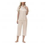 2 tk/komplekt J&auml;&auml;siidist pidžaama Rev&auml;&auml;riga n&ouml;&ouml;bitav pikkade varrukatega s&auml;rk Elastse v&ouml;&ouml;kohaga laia s&auml;&auml;rega l&uuml;hendatud p&uuml;ksid Koduriietus Vabaaja riietus Kevadine &ouml;&ouml;riietus S &scaron;ampanjav&auml;rvi