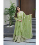 Naiste Bollywoodi Anarkali kleit Kurta P&uuml;ksid Dupatta komplekt India disaineri &uuml;laosa tuunika Kurtise komplekt M roheline