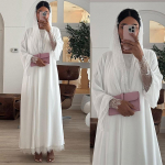 Naiste Abaya Sallpitsvarrukas Avatud Kardigan Kleidid Eid Moslemi Pidu Jalabiya Ramadan Abayad Maroko Kaftan Araabia Pikk R&uuml;&uuml; S valge