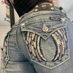 RogueWave Ameerika Vintage Y2K Kivist Tiibadega Tikitud teksap&uuml;ksid Naistele Sinised Madala V&ouml;&ouml;kohaga Laienevad Denim P&uuml;ksid Neetidega Taskutega Streetwear S sinine