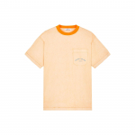 Stone Island Ss23 Marina Seeria &Uuml;mmarguse kaelusega soonikuga esitaskuga kirjatr&uuml;kiga l&uuml;hikeste varrukatega T-s&auml;rk Meeste T-s&auml;rk Oranž 7815216X4-V0032 S