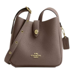 Coach Hadley 20 Logo T&otilde;mblukuga Tume Taskuga Nahast &Otilde;la-Crossbody Kott V&auml;ike Naiste kotid Pruun CAL60-IMV2R Gift Box Set (Basic Set+Yellow Box)