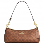 Coach Charlotte Signature 25 Kuldne Logo Nahaga Kaetud L&otilde;uend Crossbody &Otilde;lakott Keskmine Naiste kotid Pruun CCL40-IMYGQ Basic Set (Bag+Dust Bag)