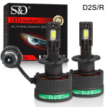 2 tk 60000 lm D3S LED-esitulepirnid D1S D2S D4S D8S D1R D2R D3R D4R D8R 140W Turbo CSP LED Kahekordne Vasktoru Valgusti BMW Benzile Canbus Esitulelatern 6500K D2S/D2R