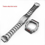 &Uuml;hilduv titaanisulamist kellakorpus ja rihm DW5600GMW-B5000 GW-M5610 mudelitele 5600 Silver Stainless Steel Mech Case