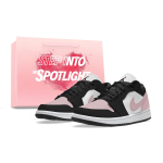 Jordan Air Jordan 1 Abrasion Resistant Low top Skateboard Shoes Unisex Black Pink 553558-165(Team963-SBOX) 35.5