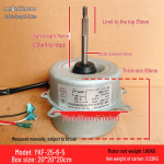 YKF-25-6-5 AC mootor: &Uuml;hildub Aux-i v&auml;lisseadmega, 3-juhtmeline, 25W ventilaatori mootor.