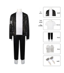 Michael Jacksoni Unisex Lava litritega kost&uuml;&uuml;m lastele ja t&auml;iskasvanutele 140 cm black