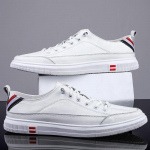 Meeste ehtsast nahast kingad Uus mood Pehmed vabaaja tossud Meeste mugavad mitmek&uuml;lgsed libisemiskindlad valged meeste kingad Moodsad korterkingad 38