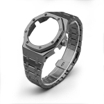 Casio G-SHOCK seeria metallist kaheksakantse GM2100 GBM-2100 muudetud metallkorpuse terasest kest roostevabast terasest rihma komplekt h&otilde;bedane must GBM-2100mm gray