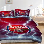3 tk Arsenal Football Clubi embleemiga &Auml;ikesetormi kodune voodipesukomplekt - Universaalne kolmeosaline komplekt magamistuppa, k&uuml;lalistuppa, elutuppa, hotelli dekoratsiooniks 135x200cm