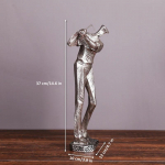 Hiiglaslik golfim&auml;ngija figuur Vaikne spordimehe kuju T&ouml;&ouml;stuslik geomeetriline kuju Golferi aksessuaar Kerge luksus Klubi Baar Kodu kaunistus