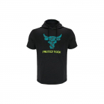 Under Armour Project Rock Ameerika Vintage T&auml;heprindiga Kapuutsiga L&uuml;hikeste Varrukatega T-s&auml;rk Meeste Must 1383227-001 L