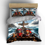 Piraatkoera kost&uuml;&uuml;mikomplekt Seiklus Laste ja t&auml;iskasvanute magamistoa dekoratsioon, Peen kolmeosaline voodipesukomplekt Kingitus AU Single 140X210cm&set