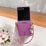 MOTO Razr Ultra 2026 Razr+ Magsafe juhtmevaba laadimiskorpus Moto Razr 70 Ultra nahast randmerihmaga Magnetiline kate Pael MOTO Razr Plus 2026 lilla