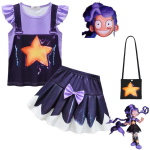 Uus laste Bobi Time Lily Cosplay T-s&auml;rk ja seelikukomplekt T&uuml;drukute maskikott Halloweeni m&auml;ngutegelase kost&uuml;&uuml;m Joonisfilmistiilis T&uuml;drukute riided 130CM pink