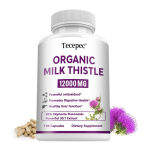 Orgaaniline piimohakas 12000 mg, Esmaklassilised sil&uuml;mariini flavonoidid 80% kapslid, V&otilde;imas 30:1 seemneekstrakt maksa toetamiseks ja seedimise terviseks 120PCS white
