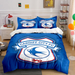 Cardiff City FC Voodipesukomplekt Voodipesu Tekikottide komplekt Tekikott Padjap&uuml;&uuml;rid (1 * Tekikott 2 * Padjap&uuml;&uuml;ri, ilma tekita) 135x200cm blue