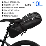 NEWBOLER Jalgrattakott Veekindel 13L Suur Mahutavus Jalgratta Sadulakott Jalgrattas&otilde;it Kokkupandav Saba Tagumine Kott MTB Maanteeratas Pakiraam Bikepacking BAG026 10L black