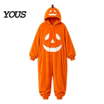 Naljakas Cosplay Romper Halloweeni K&otilde;rvitsa &Uuml;hesosaline Pidžaama, T&auml;iskasvanute Jumpsuit &Otilde;nneliku N&auml;oga T&auml;iskasvanutele, Pehme Kapuutsiga Kost&uuml;&uuml;mipeo &Ouml;&ouml;, P&uuml;hade Hommikumantel M orange