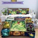 3 tk Printsess Tiana &ouml;&ouml;pesu komplekt, sisaldab &uuml;hte tekikotti ja kahte padjap&uuml;&uuml;ri, Magamistoa ja k&uuml;lalistetoa kaunistus. T72301139 135cm x 200cm white