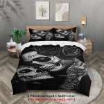 3 tk kolju ja roosiga voodipesukomplektid 3D-prinditud mustvalged tekikotikomplektid padjap&uuml;&uuml;ridega, ilma t&auml;idiseta 135x200cm