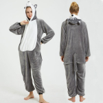 Loom J&auml;nes L&otilde;vi Hunt Tiiger Halloweeni Kost&uuml;&uuml;mid Kigurumi T&auml;iskasvanute &Uuml;hesosad Laste Cosplay R&otilde;ivad Naistele Meestele Anime &Uuml;hesosaline Kombinesoon S (Height 148-158CM) gray