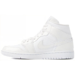 Jordan 1 Mid Triple White Patent Swoosh Naiste BQ6472-100 38.5