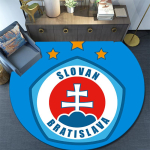 Slovan Bratislava &Uuml;mmargune Vaip Kontoritoolide Alla Magamistoa Elutoa Kodukaunistus 150cm x 150cm