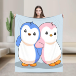 P-Pudgy Pingviin Flanellitekk T&uuml;drukutele Mugav Visketekk S&uuml;gis Tool Voodikate Diivanivoodi Kate 130cmx150cm