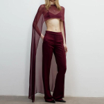 Elegantne Moodne V&otilde;rk L&auml;bipaistev Poncho Top Naistele &Scaron;ifoonist Sall Keep Keebid &Otilde;htukleidi Sallide Katteks Pulmapidu One Size must
