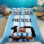 Stiilne Messi-tr&uuml;kiga tekikott ja komplekt sisaldab tekikotti ja tekki, sobib teismelistele, lastele 135x200cm white