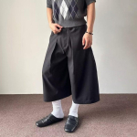 Ameerika retro plisseeritud laia s&auml;&auml;rega l&uuml;hikesed p&uuml;ksid meestele suvine &otilde;huke vana raha stiilis lahtised sirged vabaaja l&uuml;hikesed p&uuml;ksid trend 3XL must