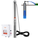 VEVOR S&uuml;vaveepump, 2200W 230V, 9,8 m&sup3;/h vooluhulk 144 m t&otilde;stek&otilde;rgus, 19,4 m juhtme ja v&auml;lise juhtkarbiga