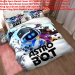 Astro Bot Voodipesukomplekt 3D digitaalse tr&uuml;kiga Laste magamistoa kaunistuseks Style I,Single(135x200cm)