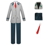 My Hero Academia Anime Midoriya Izuku Cosplay Kost&uuml;&uuml;m Todoroki Shoto Koolivormi Komplekt Parukas &Uuml;likond Unisex Halloweeni rollim&auml;ng M gray