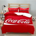 Coca-cola Kunstiline Disain 3-osaline Voodipesukomplekt, Ideaalne 1 tk Tekikatte ja 2 tk Padjap&uuml;&uuml;ri jaoks, Ideaalne F&auml;nnile kingituseks, Ideaalne Magamistoa, &Uuml;hiselamu jaoks 140cmx210cm