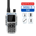 BAOFENG MINI-5 Kaasaskantav Transiiver Mini Kerge H&auml;iretevastane Selge Heli Tsiviil Kahepoolne Raadio Ises&otilde;it V&auml;ljas Telkimine USB Plug