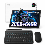Android 15 Tahvelarvuti, 10,1 tolli, 20 GB RAM + 64 GB ROM, WiFi, Bluetooth, 5000 mAh aku tablet+black keyboard