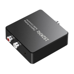 Analoog-digitaal helikonverter ADC 3,5 mm Aux + L/R RCA to Toslink/koaksiaal Digitaal helikonverter Stereoheli digitaalseks heliks must