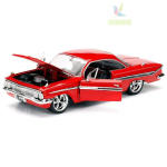 Jada m&auml;nguasjad 1:24 Fast & Furious 8 Domi Chevrolet Impala metallmudelauto, Punane Klassikaline Muscle Car Kogumisobjekt punane
