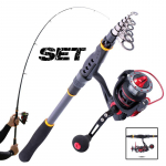 &Otilde;ngeritva ja -rulli kombineeritud 1,8&ndash;3,6 M s&uuml;siniku teleskoopvarras koos spinningurulliga. V&otilde;imas kalap&uuml;&uuml;k 2.7M with 3000