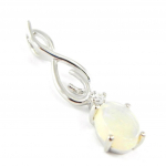 Les Tr&eacute;sors De Lily [F6079] &ndash; h&otilde;bedane ripats 'Goddess Opal' H&otilde;bevalge (roodiumiga kaetud) &ndash; 25x6 mm valge