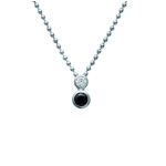 Les Tr&eacute;sors De Lily [I9795] - Collier Argent 'Scarlett' noir blanc (rhodi&eacute;) - 13x6 mm must