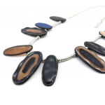 NOA [J2155] - Collier Cr&eacute;ateur 'Coloriage' bleu marron pruun