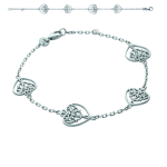 Les Tr&eacute;sors De Lily [K3863] - Bracelet Argent 'Love' argent&eacute; (rhodi&eacute;) - 12x12 mm h&otilde;be