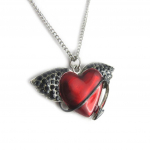 Les Tr&eacute;sors De Lily [L1339] - Collier cr&eacute;ateur 'Coeur de Diablesse' rouge punane