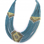 Les Tr&eacute;sors De Lily [M9341] - Collier Cr&eacute;ateur 'Altai' turquoise dor&eacute; t&uuml;rkiissinine